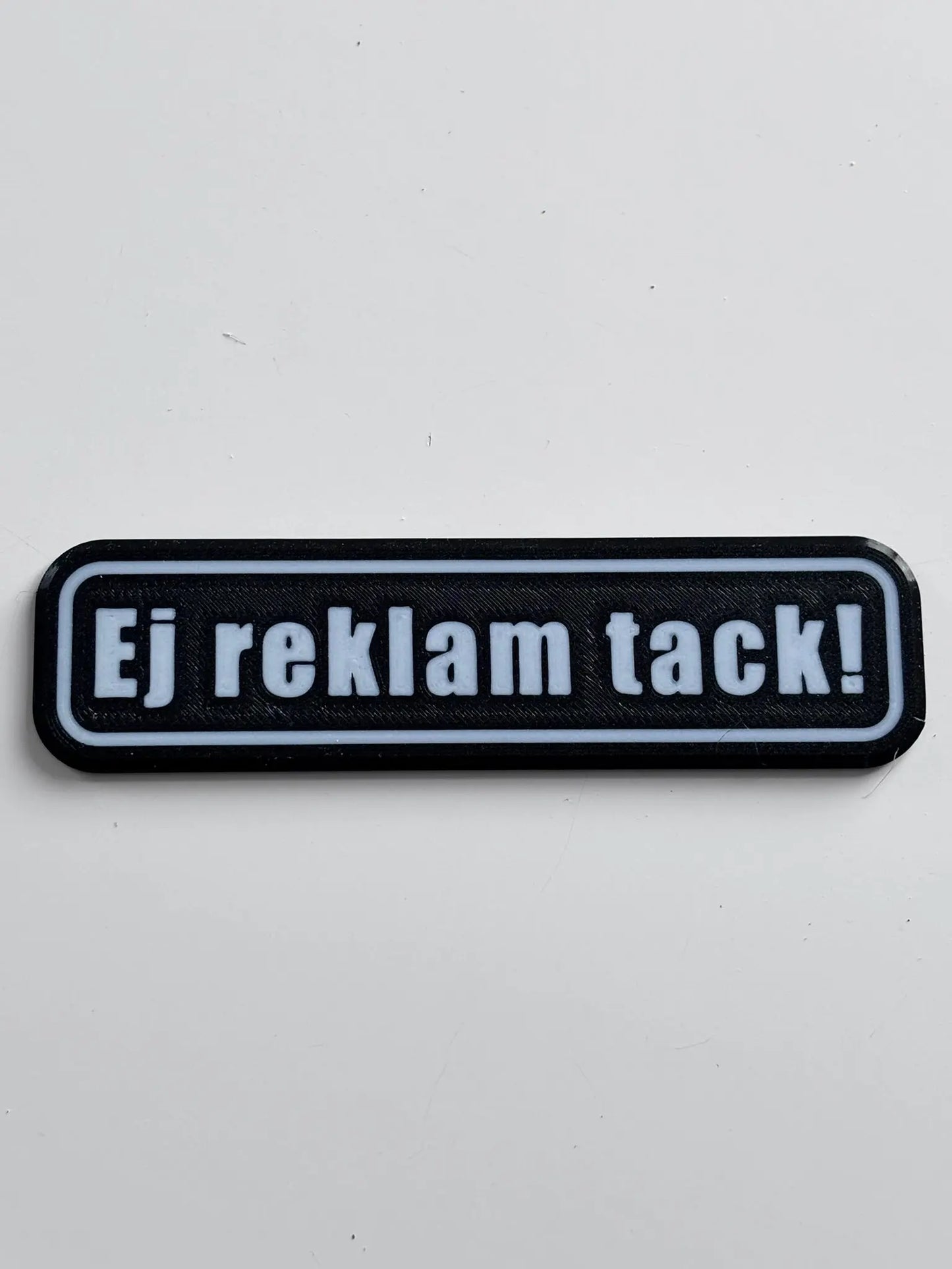 Stilren Ej reklam tack-skylt på brevlåda – stoppar oönskad reklam
