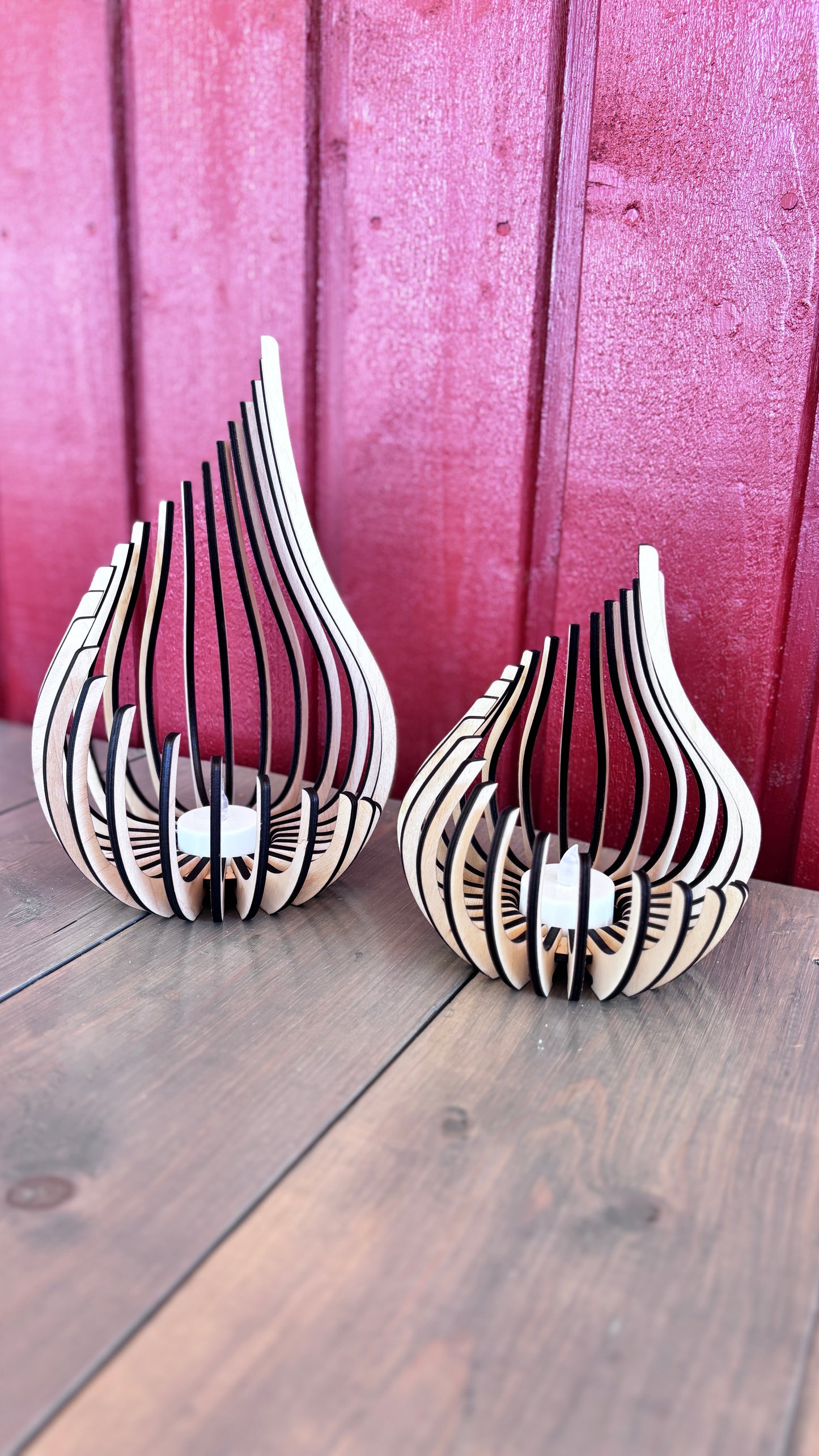 Ljuslykta Glow - Modern Träljuslykta