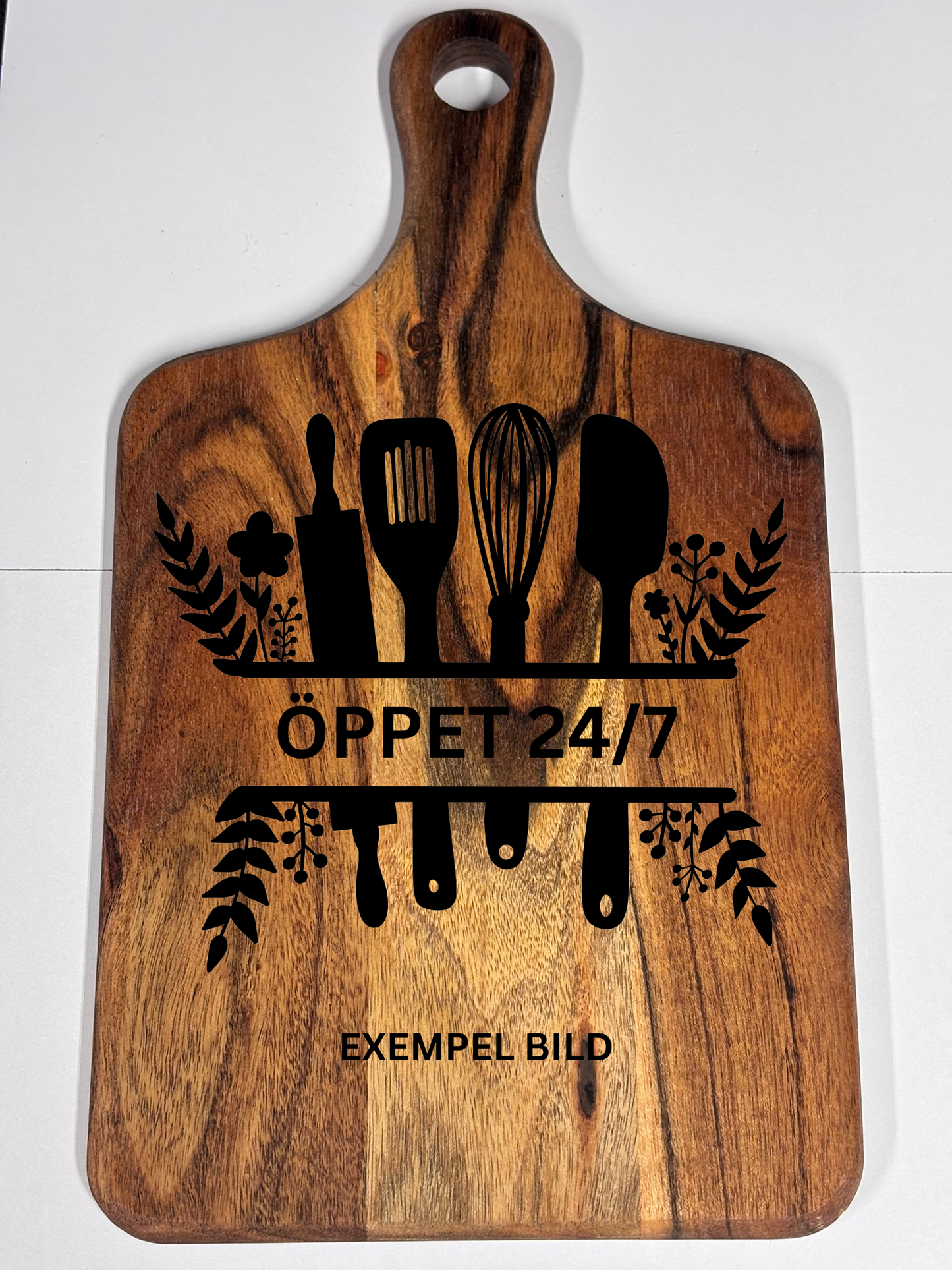 Skärbräda i akaciaträ - Graverad - Personlig - Gåva - Present