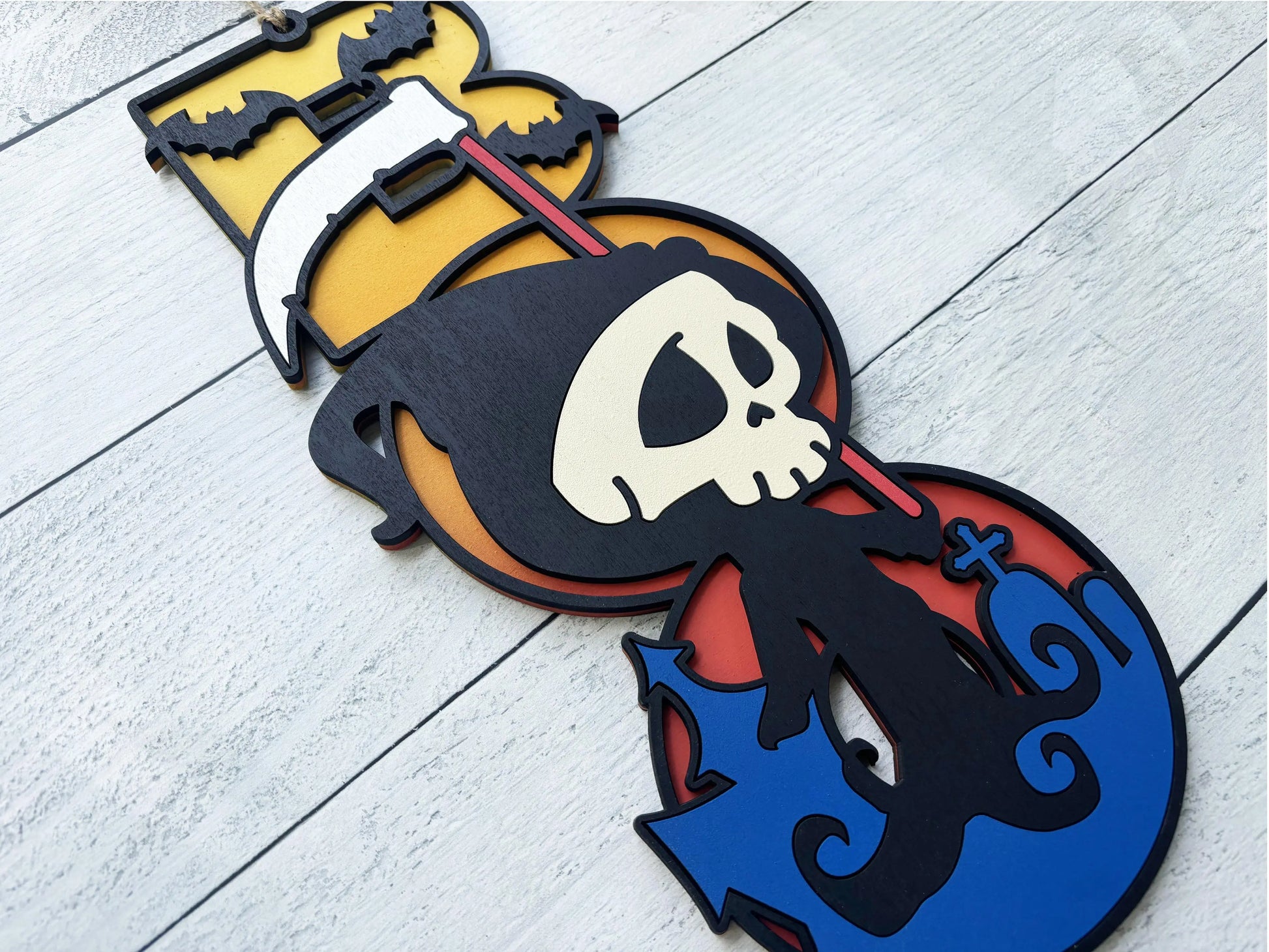 🎃 Handgjord Reaper Boo-skylt - Gör Halloween extra charmig! 👻 3dprintguru.se