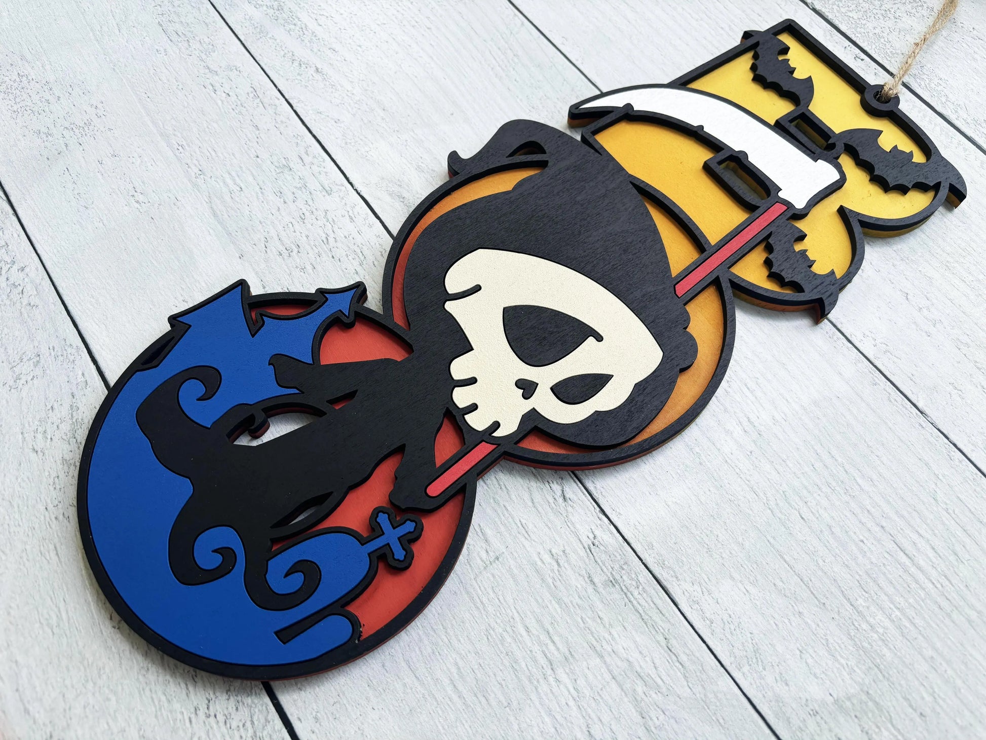 🎃 Handgjord Reaper Boo-skylt - Gör Halloween extra charmig! 👻 3dprintguru.se