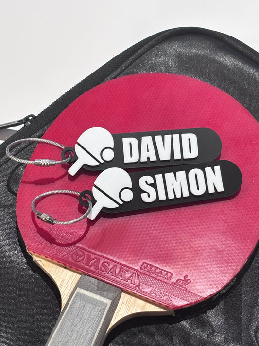 Personlig bordtennis nyckelring | Ryggsäckstag, 3D-utskrivna nyckelringar, namn tag för barn, sportnyckelringar