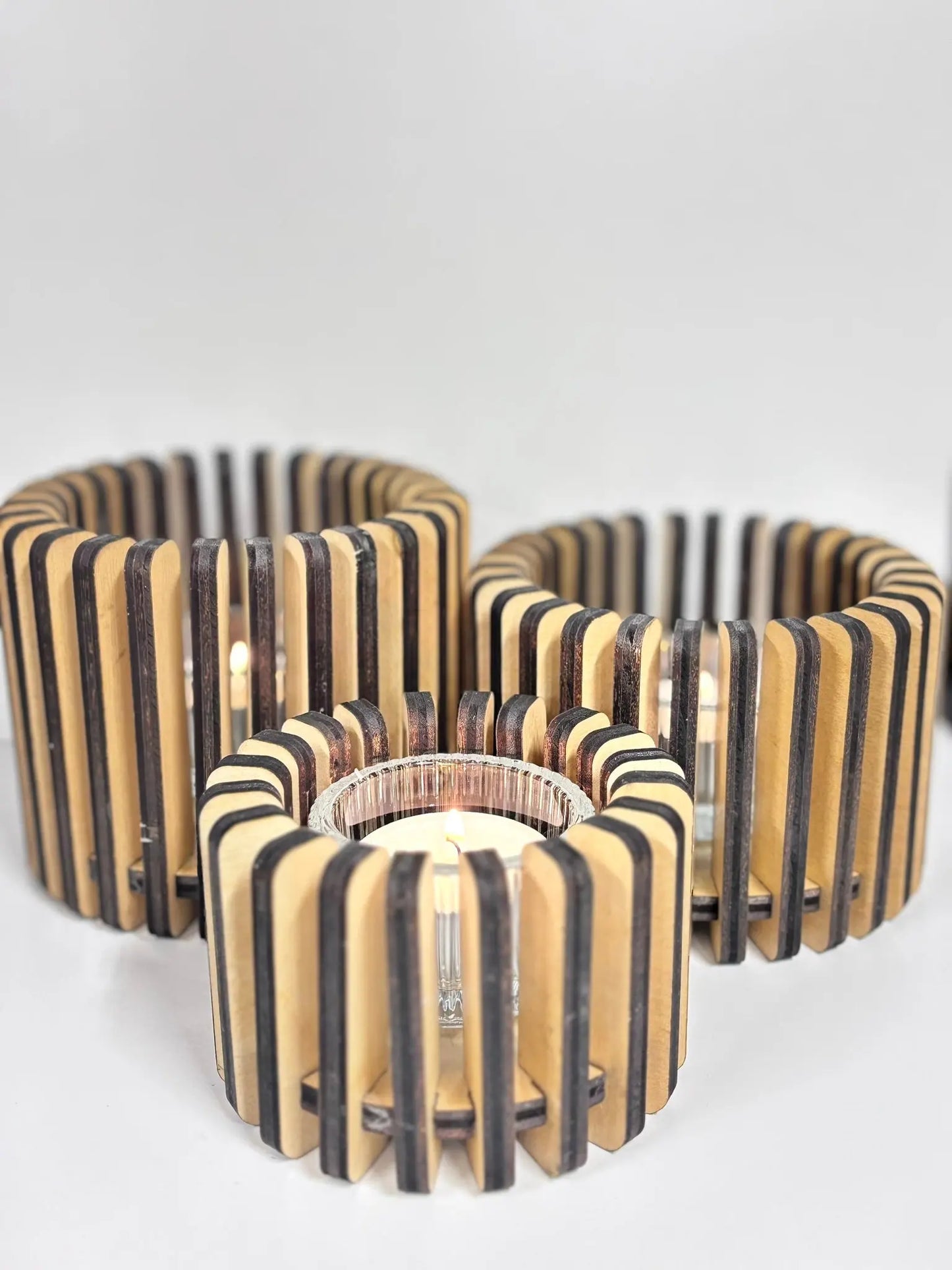 Tealight Holder Round Set Small-Medium-Large - Laser Cut File Digital Download 3dprintguru.se