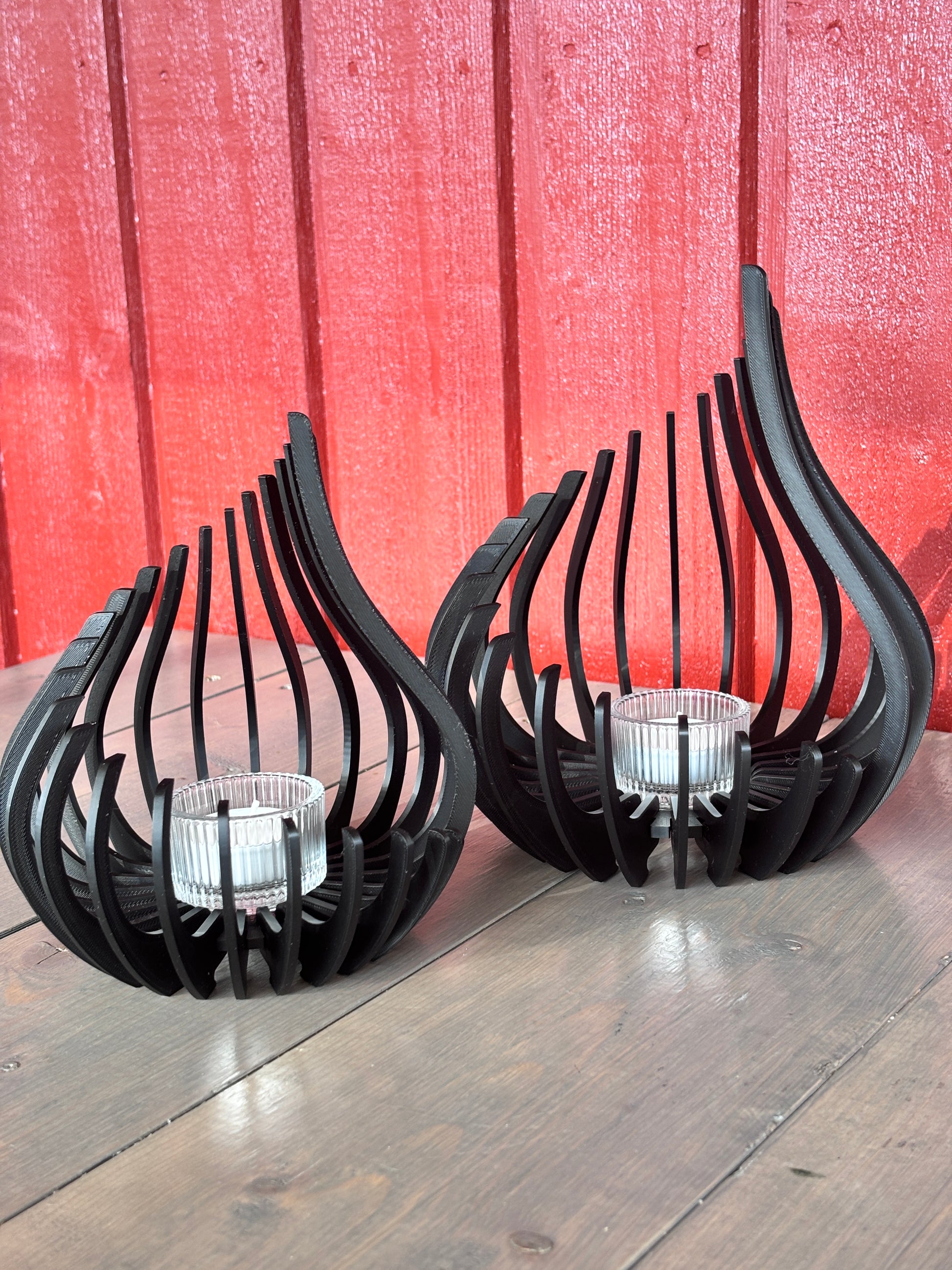 Eleganta Värmeljuslyktor Set i 2 Delar