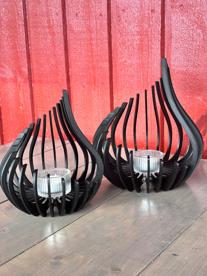 Eleganta Värmeljuslyktor Set i 2 Delar