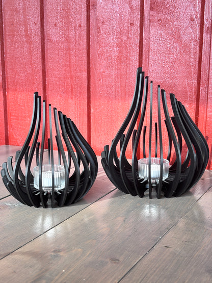 Eleganta Värmeljuslyktor Set i 2 Delar