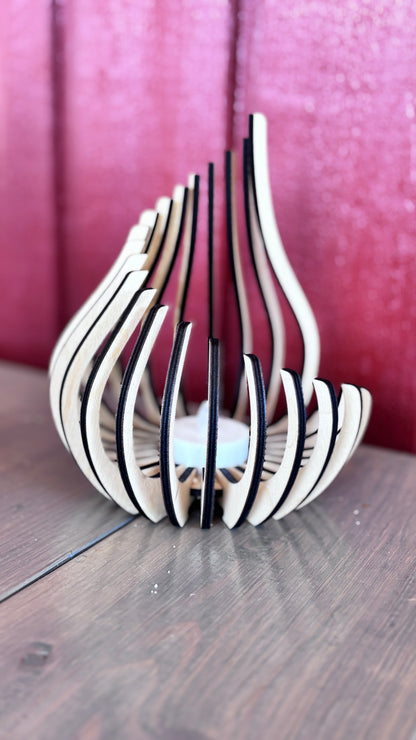 Ljuslykta Glow - Modern Träljuslykta