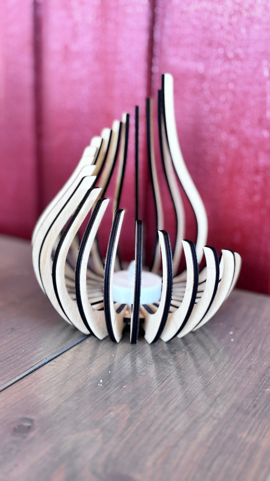 Ljuslykta Glow - Modern Träljuslykta