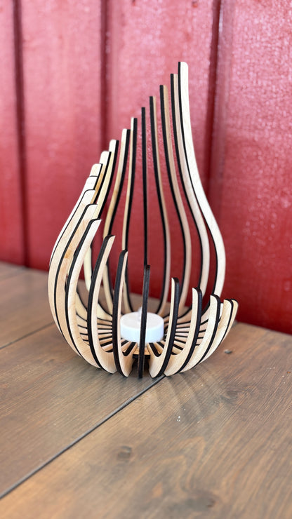 Ljuslykta Glow - Modern Träljuslykta