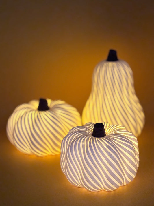 Höstpumpor - Lysande Höstpumpor "Autumn Glow" | Set om 3-delar