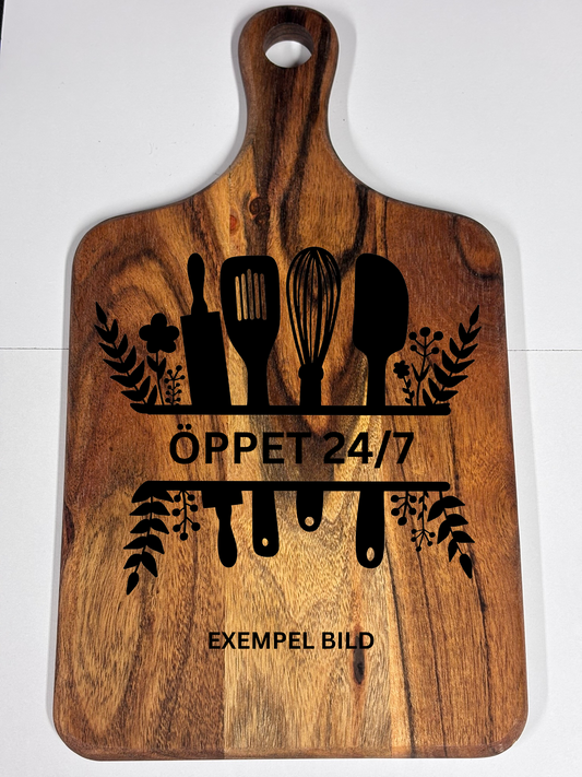 Skärbräda i akaciaträ - Graverad - Personlig - Gåva - Present