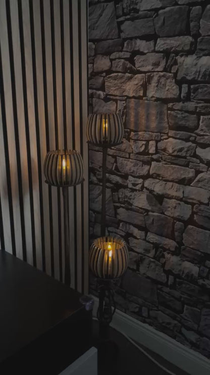 Stilren Ljuslykta i Trä - Laserskuren Plywood