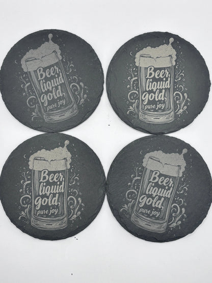 Skifferunderlägg i naturlig skiffer – 4 stycken